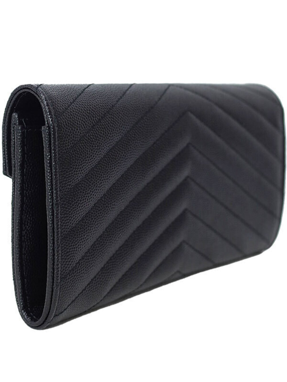 Saint Laurent Long Flap Wallet Monogram Bi fold Paris Brown